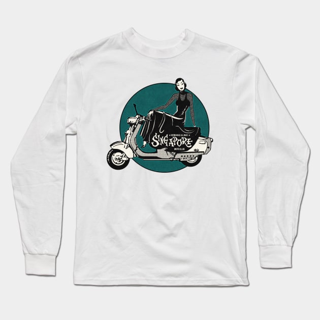 Vintage Singapore Ladies Moto Club Long Sleeve T-Shirt by Kujo Vintage